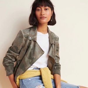 Anthropologie Marrakech NWT faux suede camo jacket
